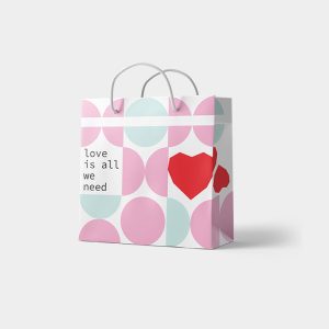 ساک دستی هدیه سایز 23x23x10 طرح رمانتیک (پک‌های 12 عددی)