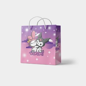 ساک دستی هدیه سایز 23x23x10 طرح Kuromi کرومی (پک‌های 12 عددی)