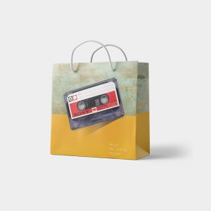 ساک دستی هدیه سایز 23x23x10 طرح وینتیج (پک‌های 12 عددی)