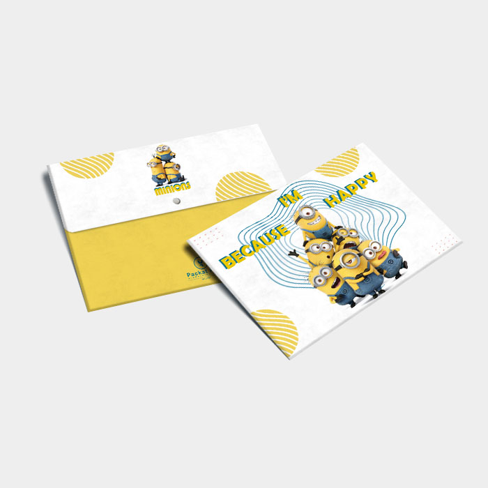 خرید پاکت دکمه دار طرح مینیون ها سایز A4