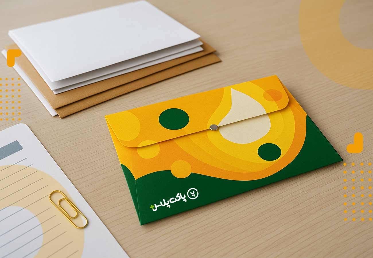 تصویر یک پاکت اداری اختصاصی که روی میز گذاشته شده است.پاکت اداری اختصاصی در مقابل عمومی