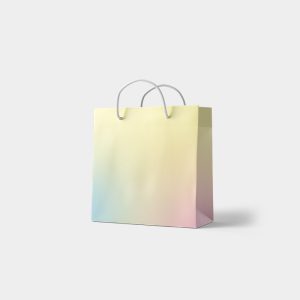 ساک دستی هدیه سایز 14x14x10 طرح آبرنگی زرد (پک‌های 12 عددی)