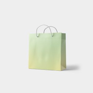 ساک دستی هدیه سایز 14x14x10 طرح آبرنگی سبز (پک‌های 12 عددی)