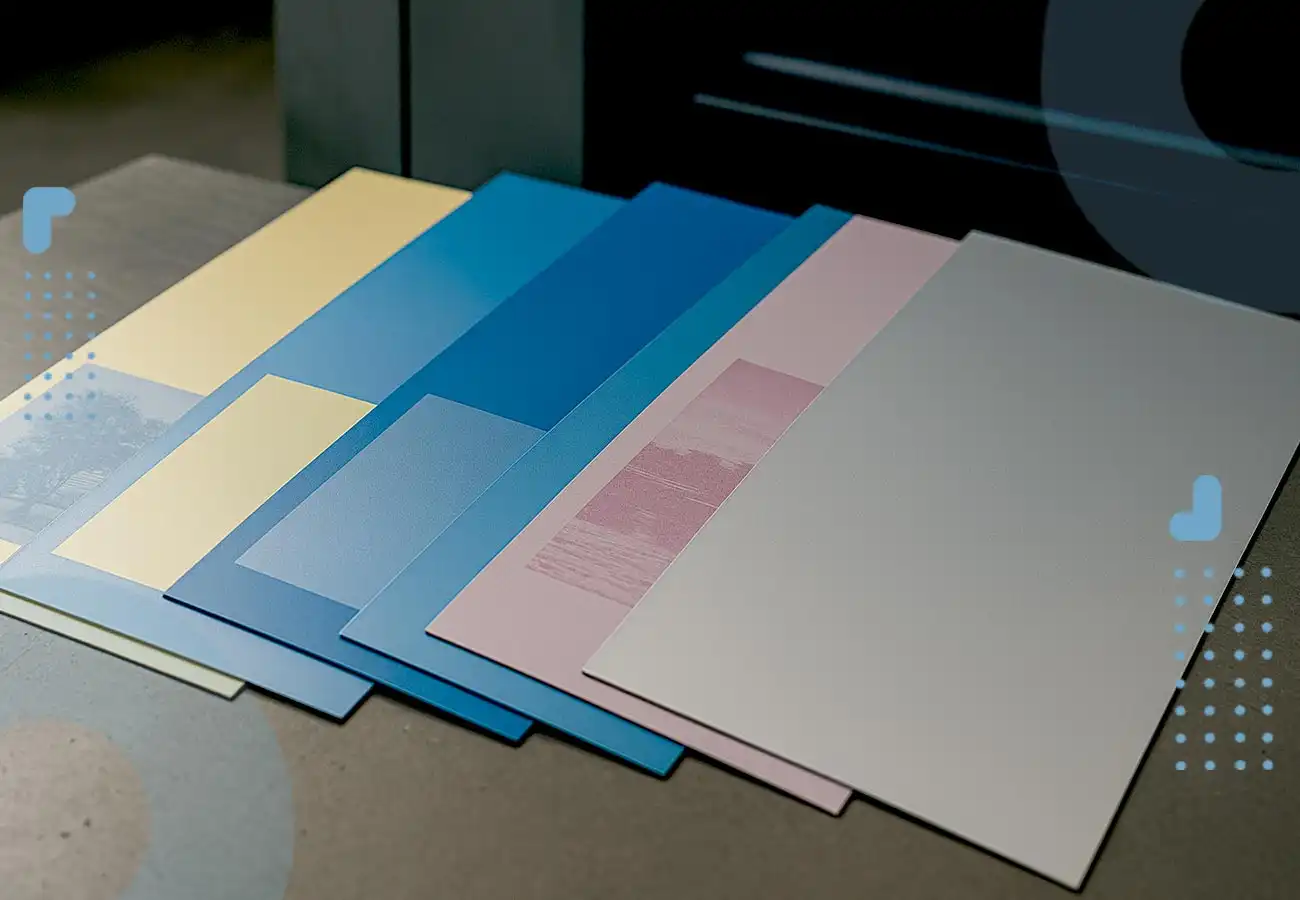 زینکهای چاپ افست در رنگهای مختلف، آماده برای ورود به دستگاه چاپ؛ نمایش جزئیات پلیتهای تولیدشده با سیستم CTP