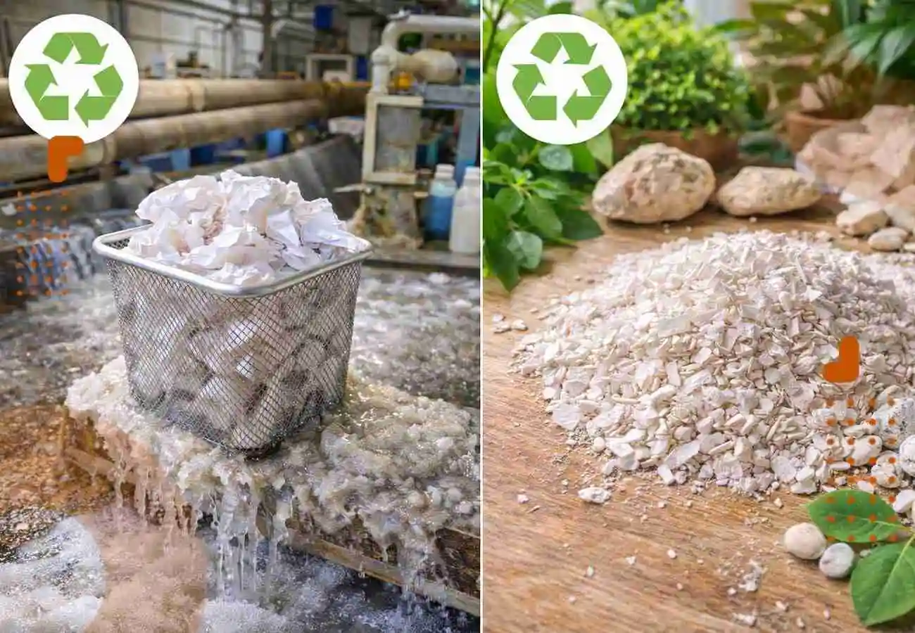 تصویر تفاوت بازیافت کاغذ سنگی با بازیافت کاغذ معمولی